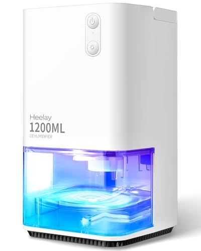 Luftentfeuchter 1200ML,Heelay® Luftentfeuchter Elektrisch Entfeuchter Energiesparend,Tragbar,Ultra Leise,Auto Abschaltung,7 Farbiges Licht,Raumentfeuchter Dehumidifier für Schlafzimmer,Bad,Home